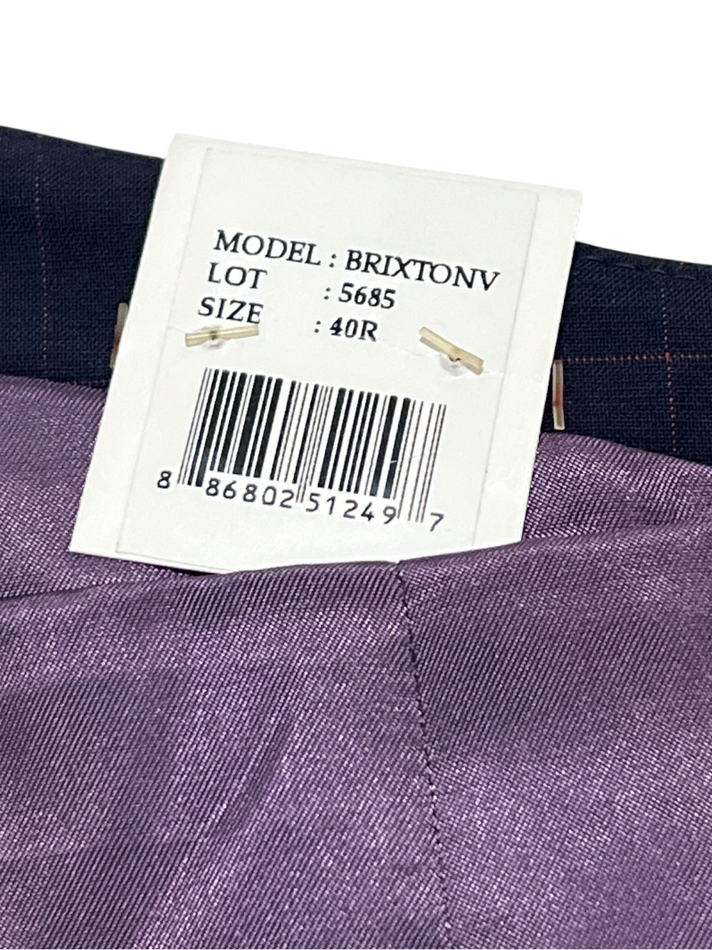 The Savile Row Company London Brixton Waistcoat Vest - Mens 40R - Navy / Purple. - Picture 9 of 9